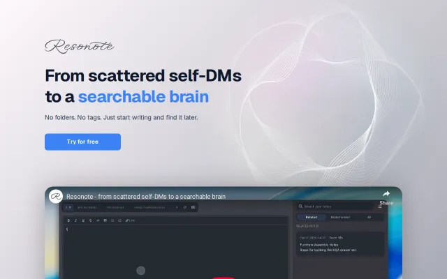 A note-taking app where notes connect themselves