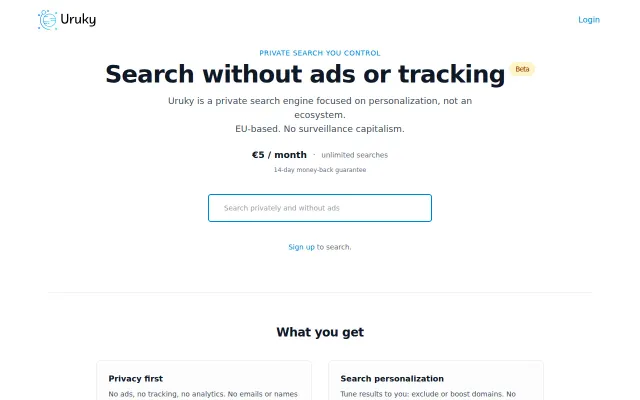 EU-based and simpler Kagi alternative – Uruky