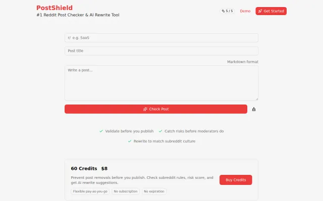 I made a Reddit post checking tool to keep align with subreddit's rules