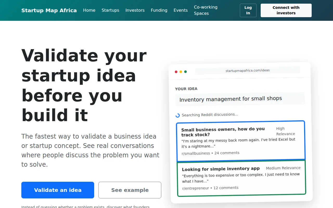 Idea validation using real problem discussions
