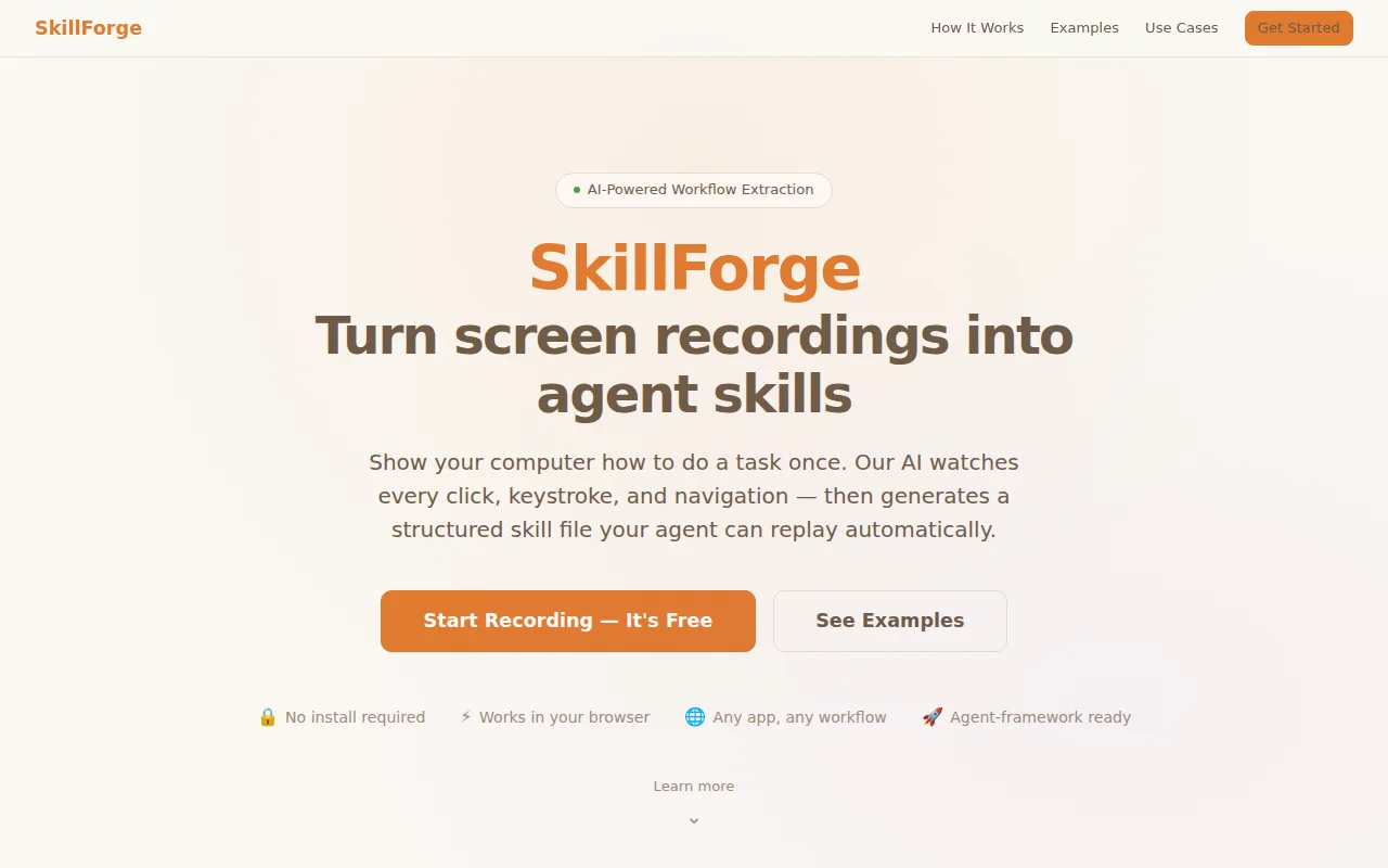 SkillForge – Turn screen recordings into AI agent skills (SKILL.md)
