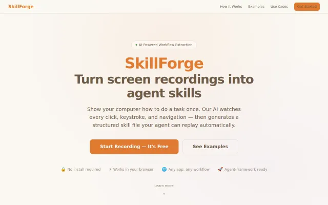 SkillForge – Turn screen recordings into AI agent skills (SKILL.md)