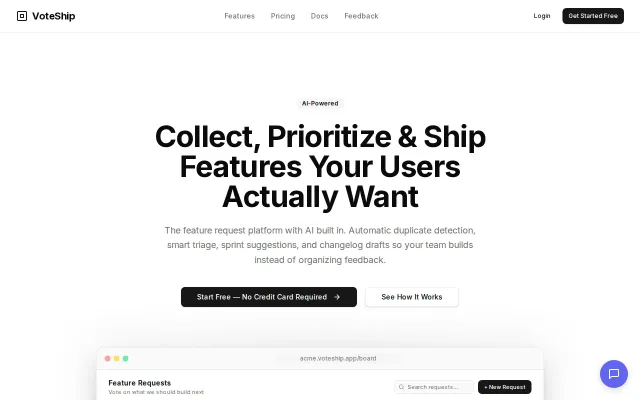 VoteShip – Feature request platform built for AI agents