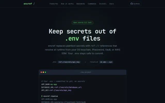 Envref – separating secrets from config in .env files