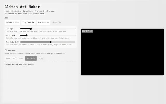 Minimalist Glitch Art Maker (100% client-side)