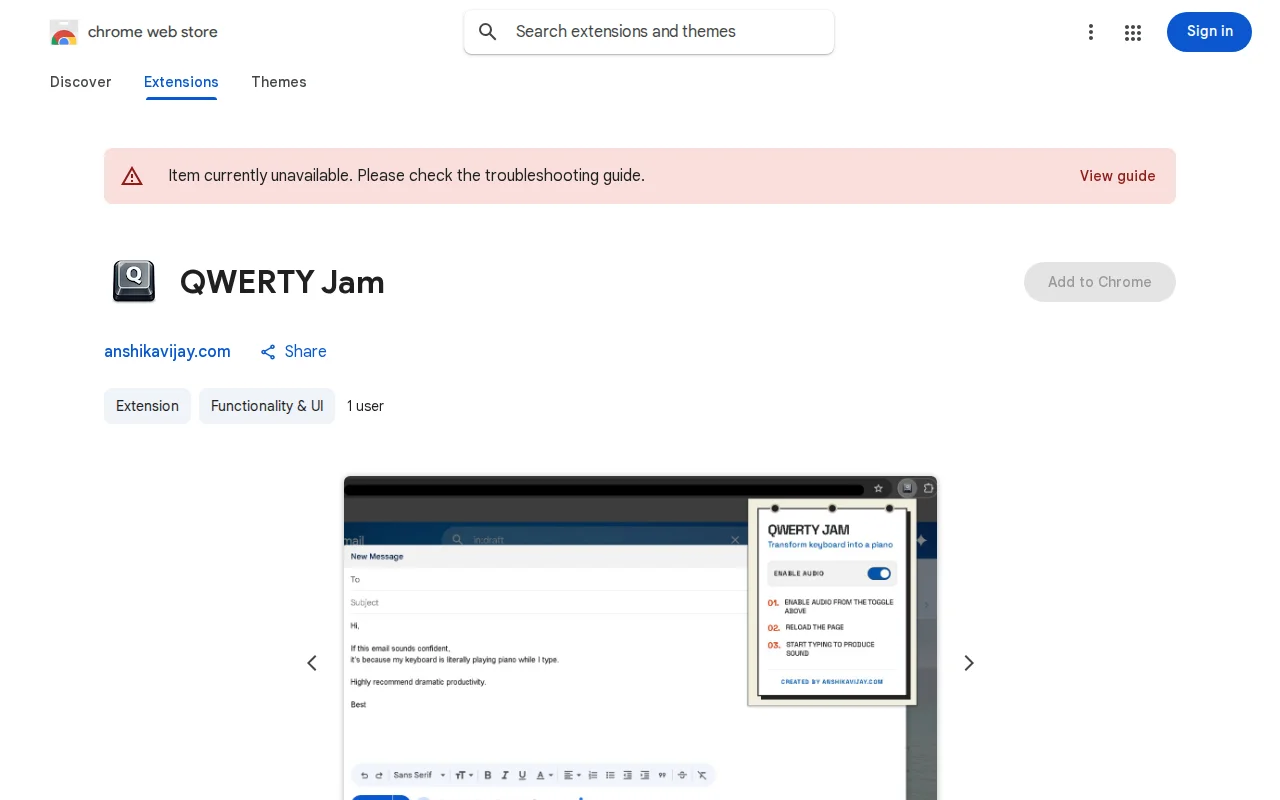 Chrome extension that turns your keyboard into a piano while you type