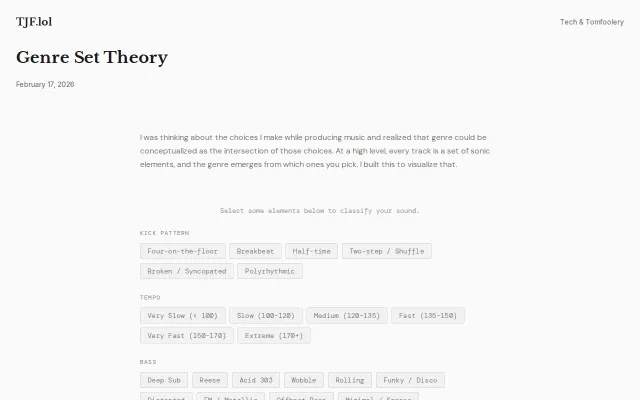 Electronic Music Genre Set Theory