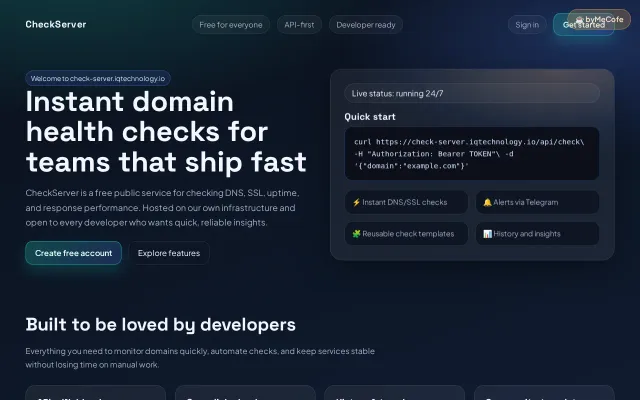 Free domain health monitoring tool