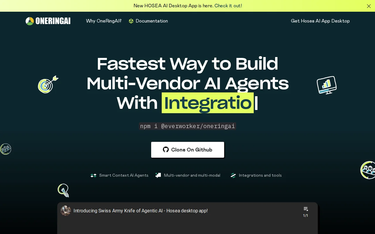 OneRingAI – Single TypeScript library for multi-vendor AI agents