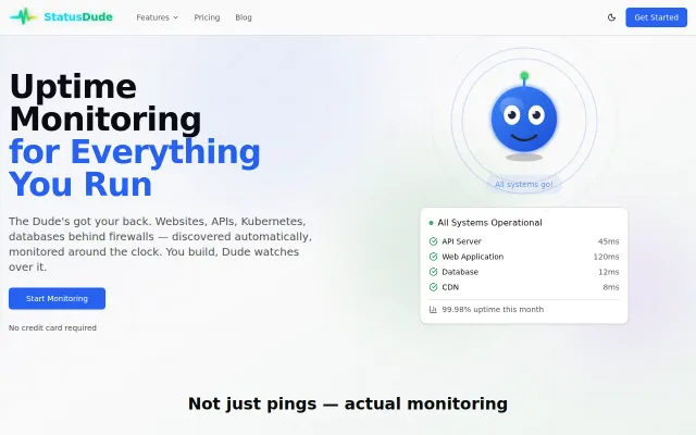 StatusDude – Uptime monitoring internal services with K8s autodiscovery