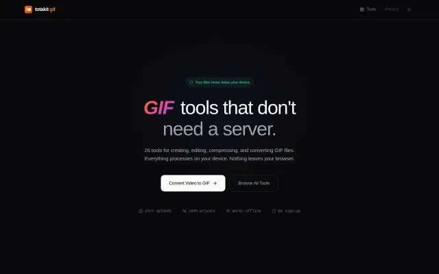 GIF tools – open your network tab, not a single byte leaves