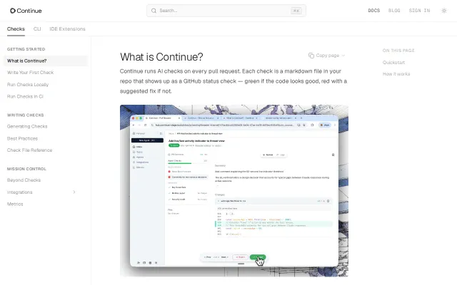 Continue – Source-controlled AI checks, enforceable in CI