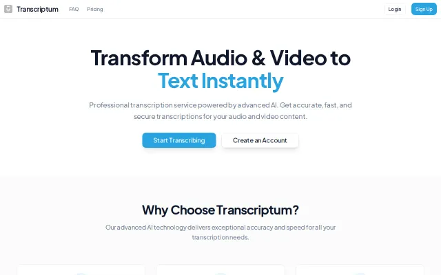Transcriptum – fast video transcription with speaker labels and summary