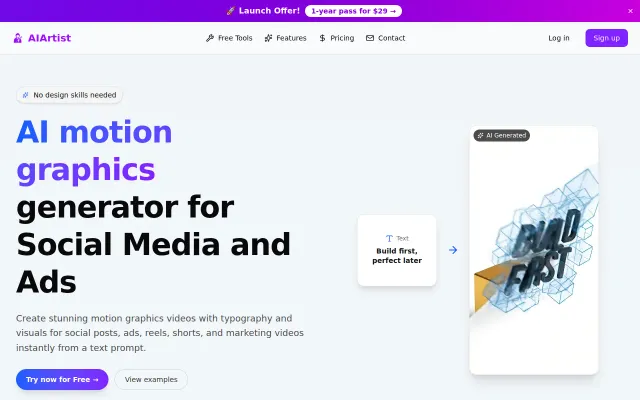 I solo built a text to AI motion graphics Video generator