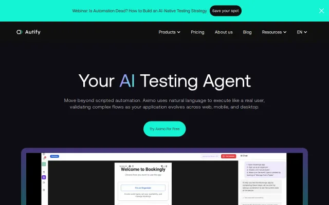 A vision-based AI agent for end-to-end testing