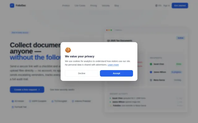 FolioDoc – I built a tool to stop chasing clients for documents