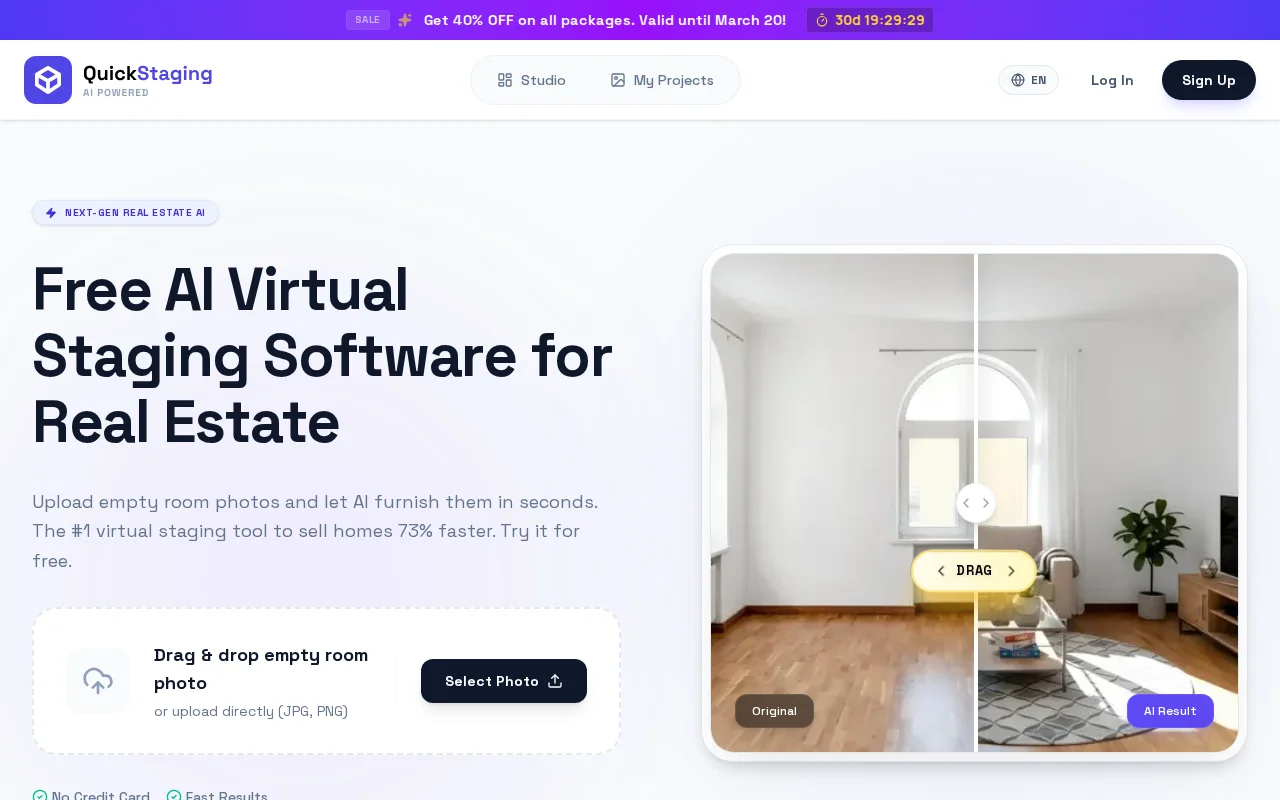 QuickStaging – AI virtual staging tool built by a 19yo student