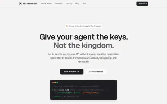 Keychains – Prevent LLM/OpenClaw agents from leaking API credentials
