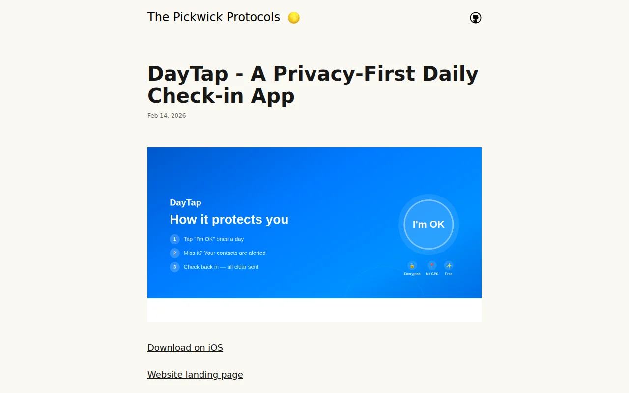 DayTap – A privacy-first dead man's switch iOS app