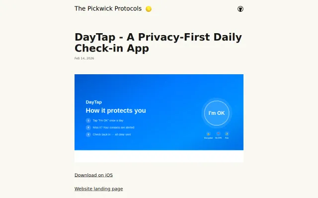 DayTap – A privacy-first dead man's switch iOS app