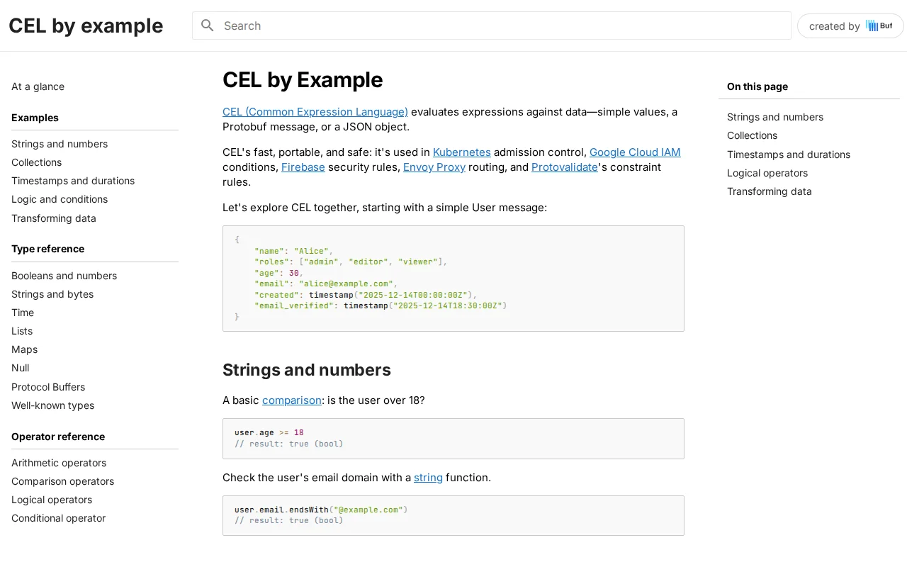CEL by Example