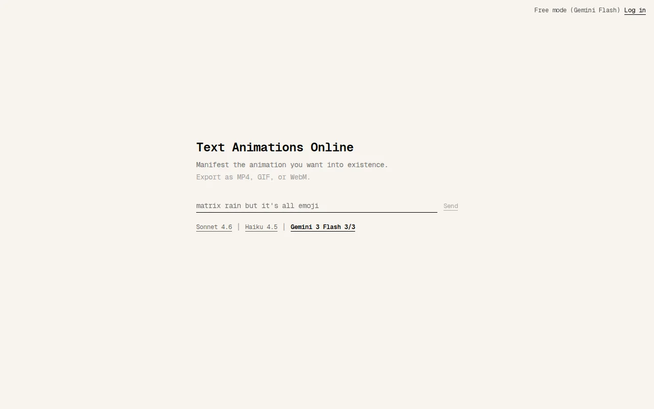 TextAnimations.online – Generate MP4/GIF animations from a prompt
