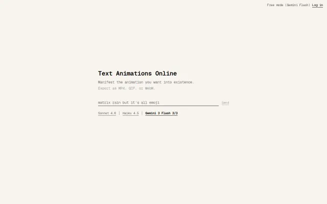 TextAnimations.online – Generate MP4/GIF animations from a prompt