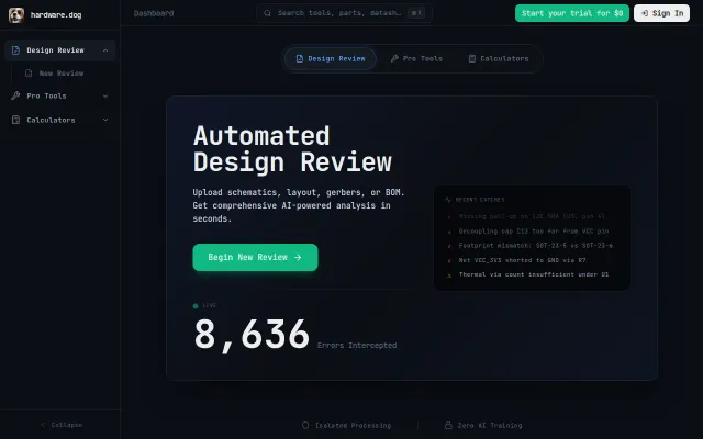 Hardware.dog: automated schematic and PCB review