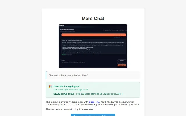 Chat with a 'humanoid robot' on 'Mars' with accurate time delay