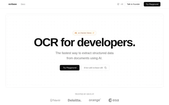 Ocrbase.dev – pdf→.md/.json OCR for developers