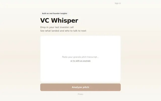 VC Whisper – Improve your startup pitch and see who else will get it