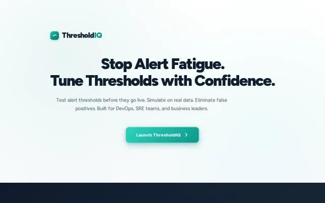 ThresholdIQ – Alert threshold simulator (100 % client-side)