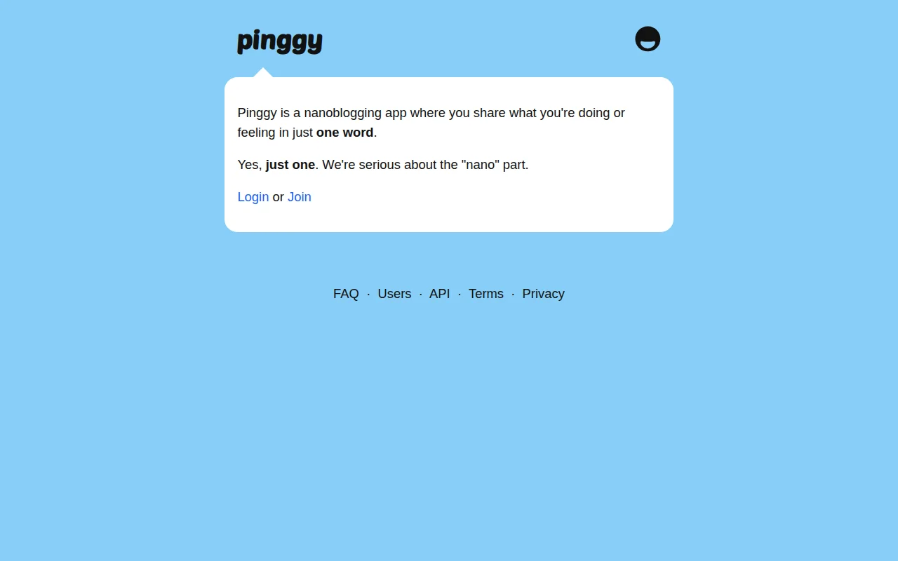 Pinggy – a fun app to share what you're doing in just one word