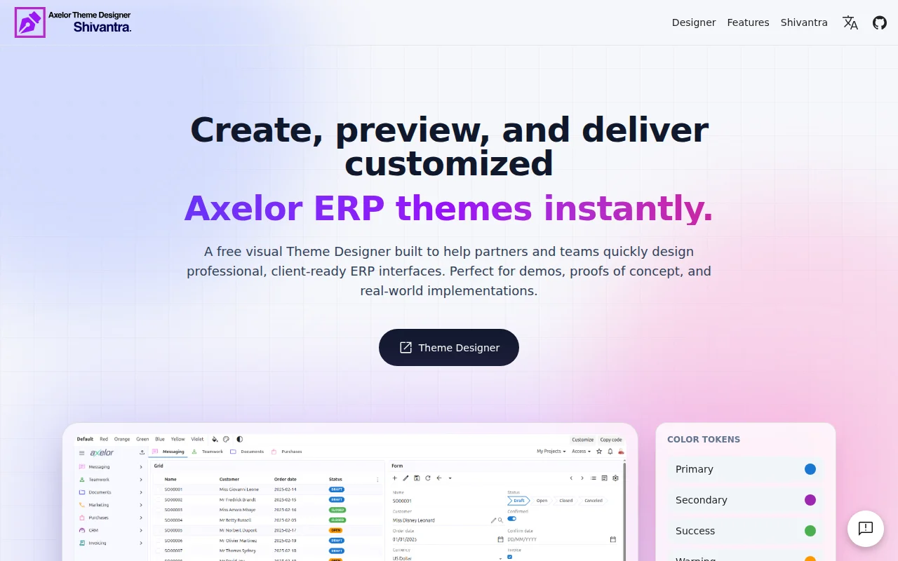 Axelor Theme Designer