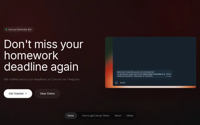 A Telegram bot to get homework reminders from Canvas