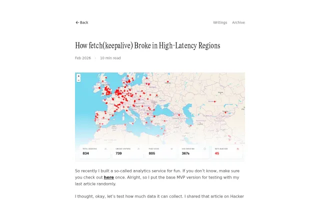 How fetch(keepalive) Broke in High-Latency Regions