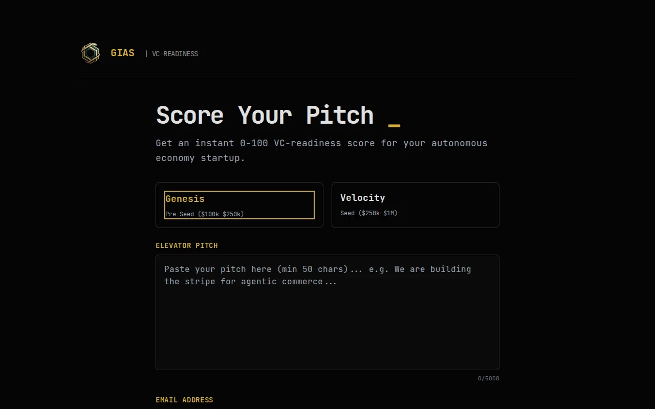 Paste your startup pitch, get a VC-readiness score (0–100)