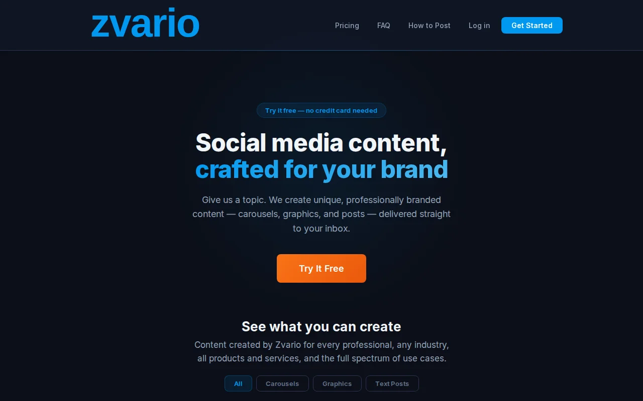 Zvario – Branded social media content in seconds