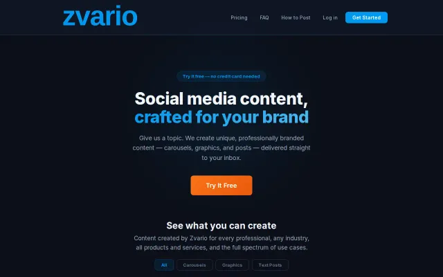 Zvario – Branded social media content in seconds