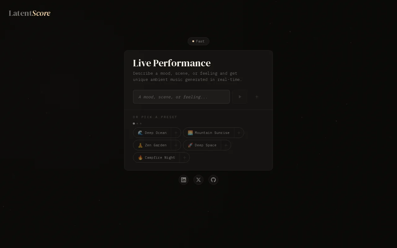 LatentScore – Type a mood, get procedural/ambient music (open source)