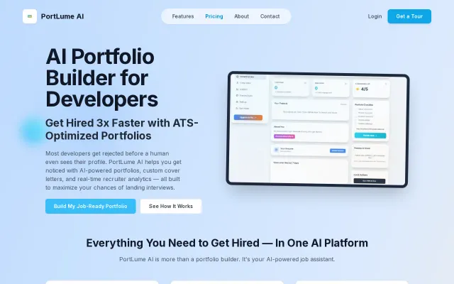 PortLume AI – Auto-generate portfolios from GitHub and AI job tools
