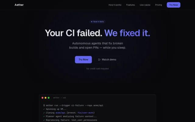 Aether – Background agents that fix bugs in isolated VMs, opens PRs