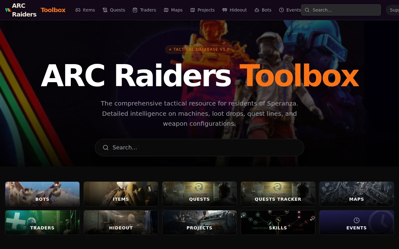 Arc Raiders companion – Quest tracker,maps,crafting and bots weaknesses
