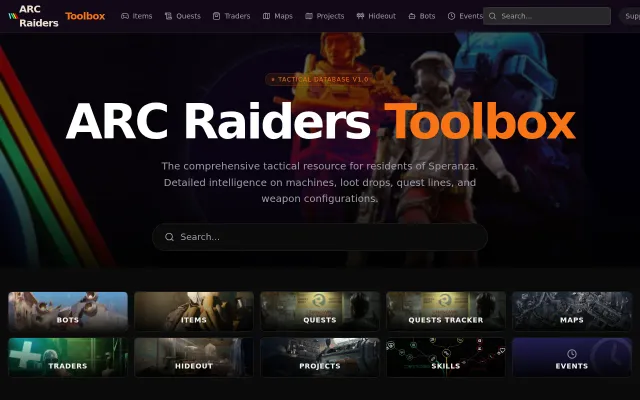Arc Raiders companion – Quest tracker,maps,crafting and bots weaknesses