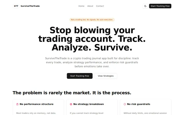 SaveTheTrade – a simple trade journal and performance tracker
