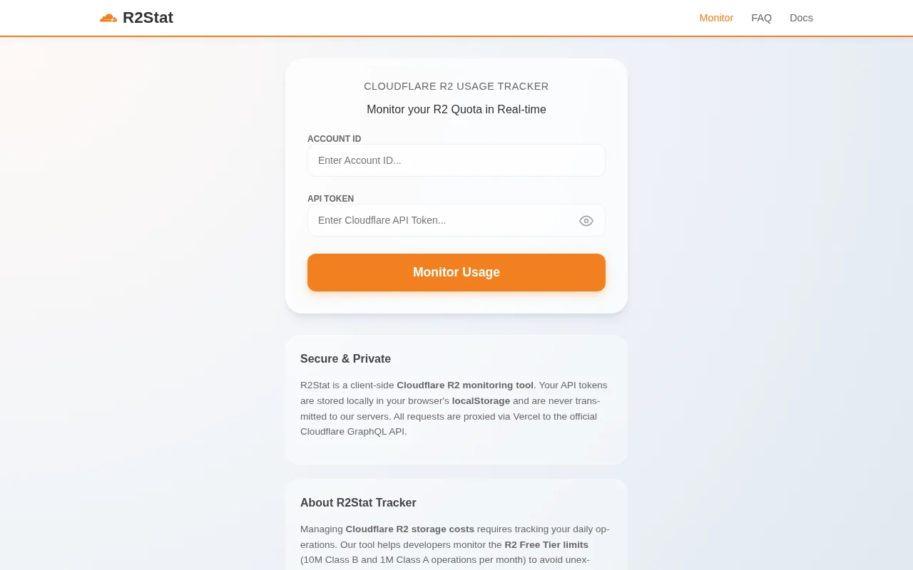 R2Stat – Monitor your Cloudflare R2 free Class B quota