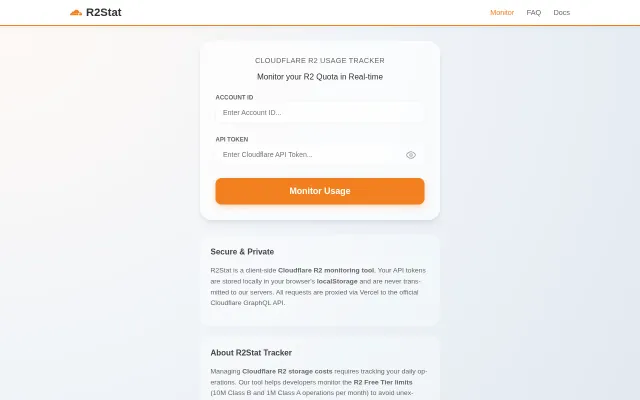 R2Stat – Monitor your Cloudflare R2 free Class B quota
