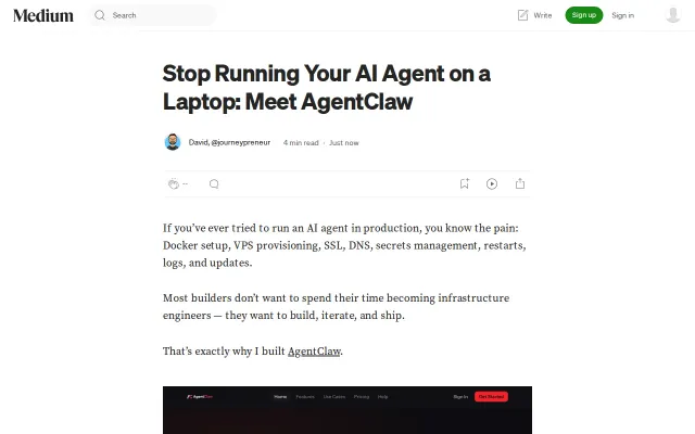 Stop Running Your AI Agent on a Laptop: Meet AgentClaw