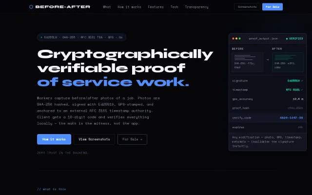 Tamper-proof work verification with Ed25519 and RFC 3161 TSA