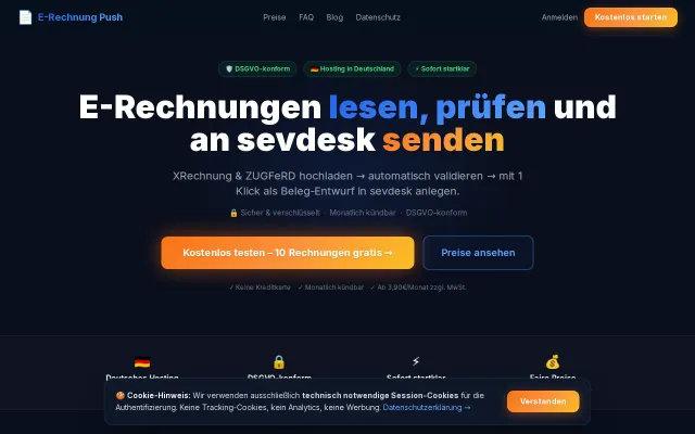 E-Rechnung Push – E-Invoicing for German SMBs (ZUGFeRD/XRechnung)